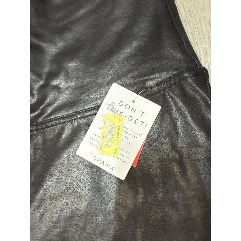 Spanx Faux Leather Leggings Women Size XL Black High Waisted Tummy Control NWT - Picture 6 of 11